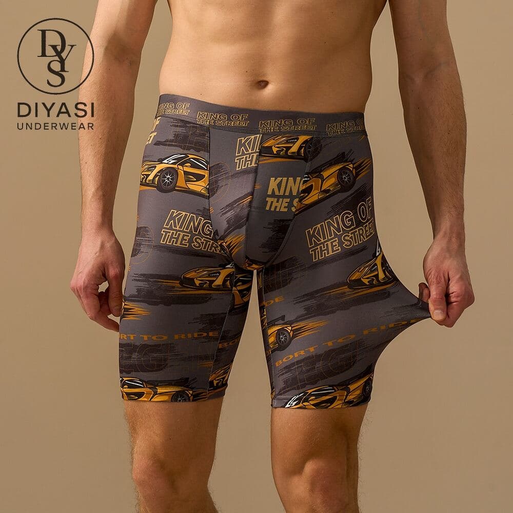 Printed High-Waist Long-Leg Boxer — photograph 1 of 7