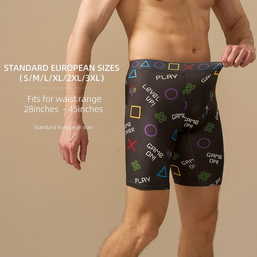 Printed High-Waist Long-Leg Boxer — source construction or detail photograph 1
