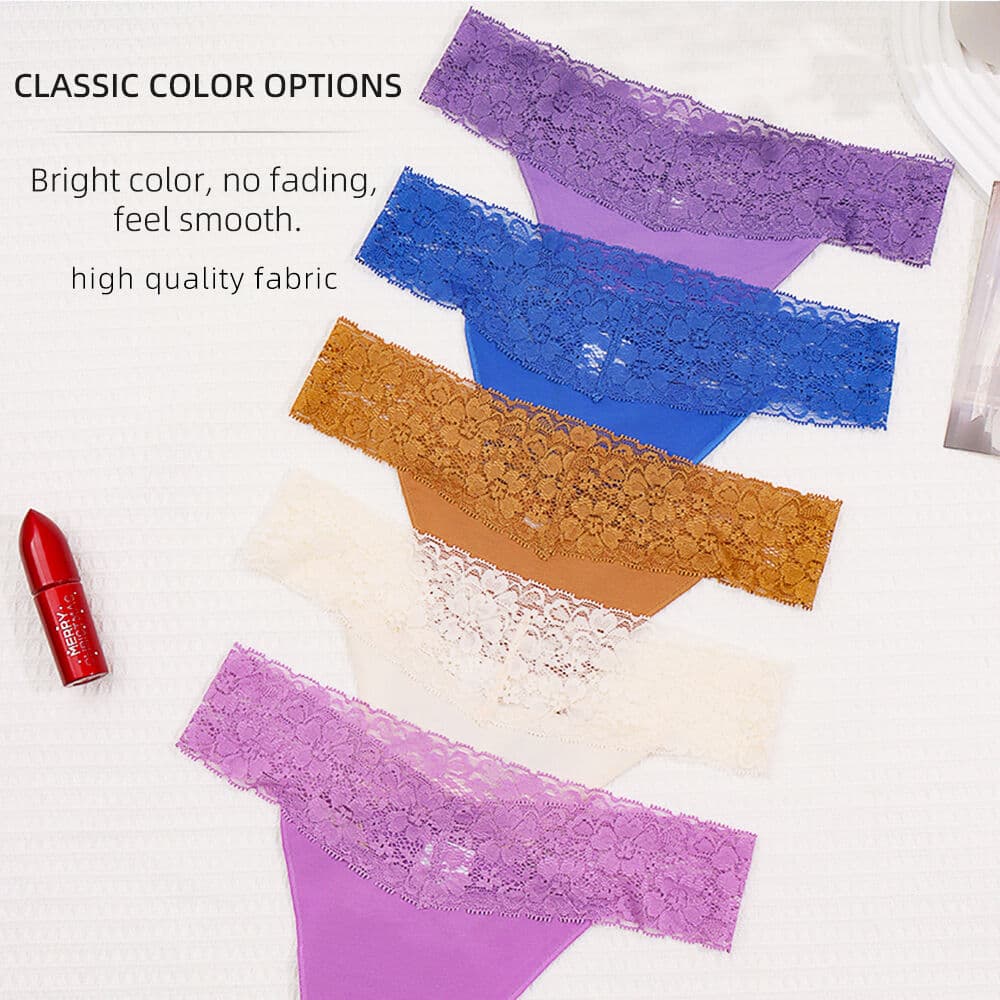V-Waist Lace & Cotton Thong — source construction or detail photograph 4