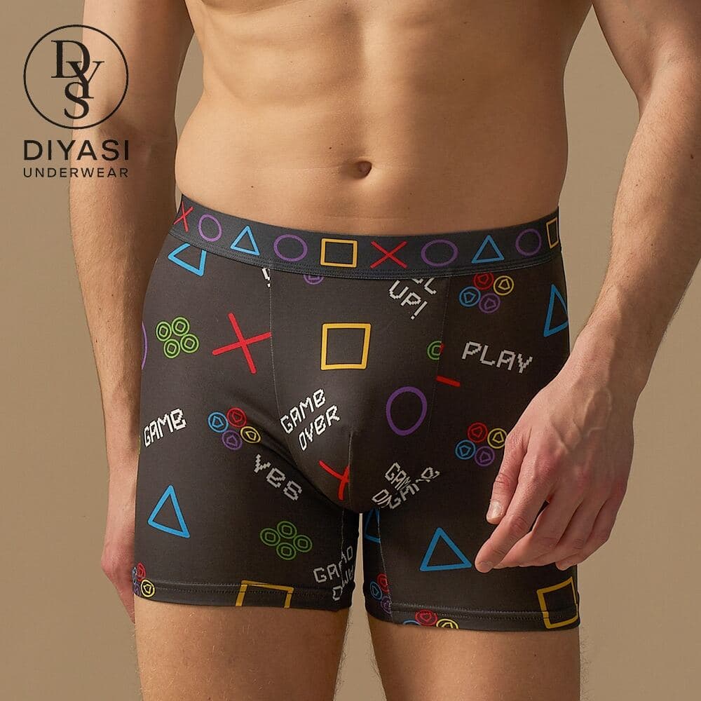 Printed Mid-Leg Men's Boxer Brief, style M005 Print, original product image