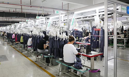 Production workspace at the DIYASI underwear factory