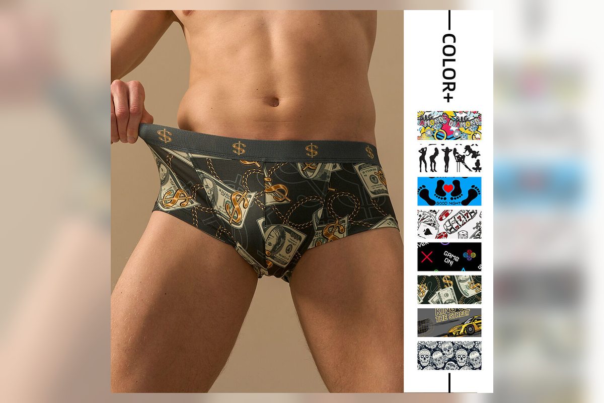 men's boxer brief fit example for waistband customization.
