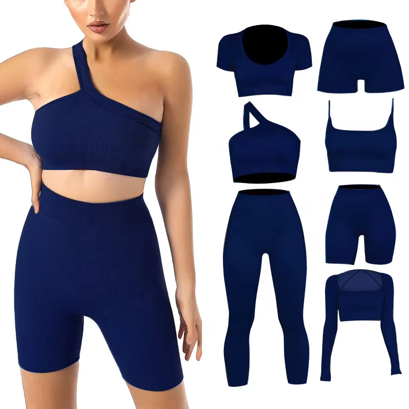 Women's Ribbed Knit Seamless Sports Bra for Activewear Brands