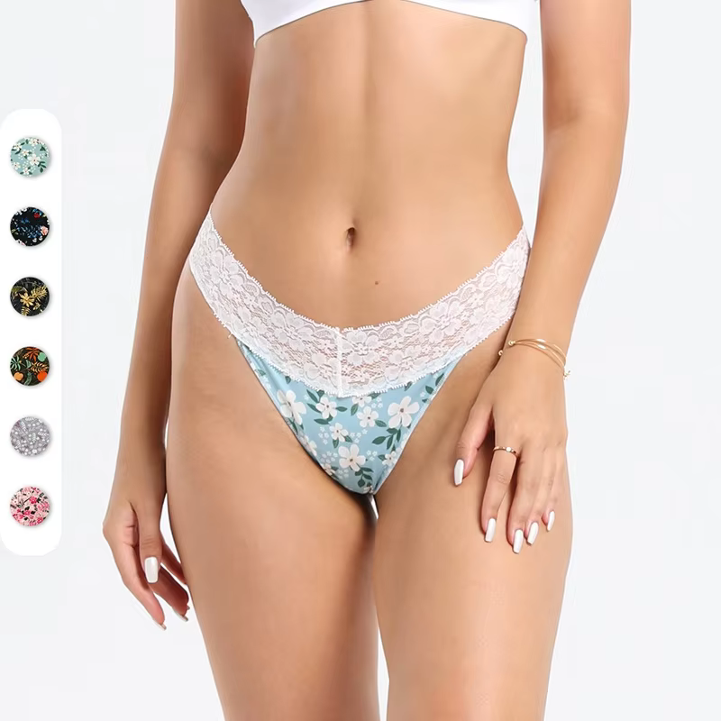 Women's Lace Seamless Thong Underwear for Private Label Underwear Brands