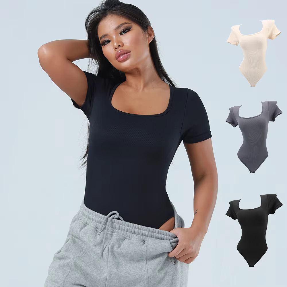 Women's Ribbed Knit Yoga Jumpsuit for Activewear Brands