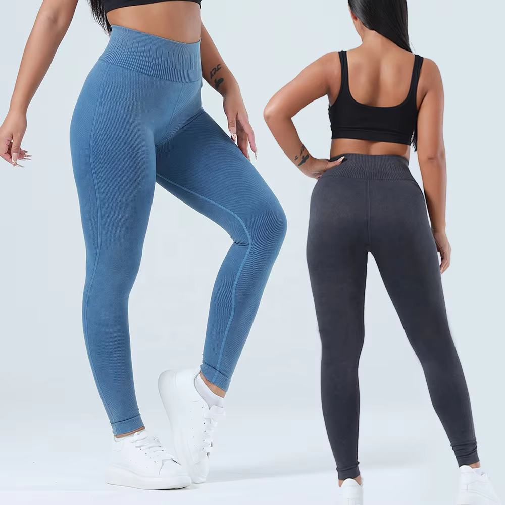 Women's Ribbed Knit Seamless Leggings for Activewear Brands