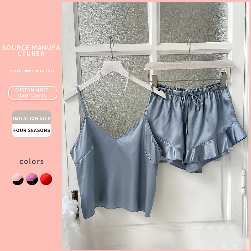 Women's Satin Loungewear Set for Private Label Loungewear Brands