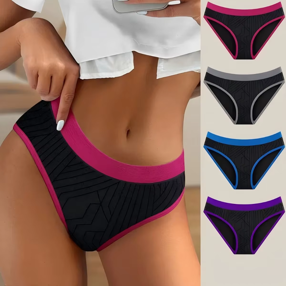Women's Nylon Blend Seamless Bikini Briefs for Private Label Underwear Brands