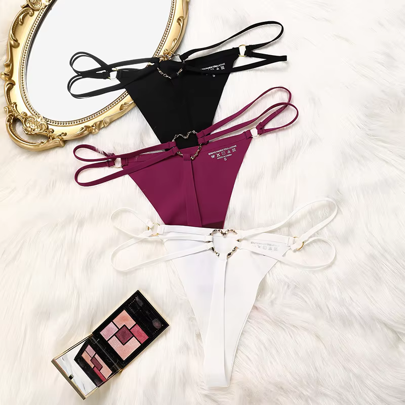Women's Soft Stretch Seamless Thong Underwear with No-Show Fit for Private Label Underwear Brands